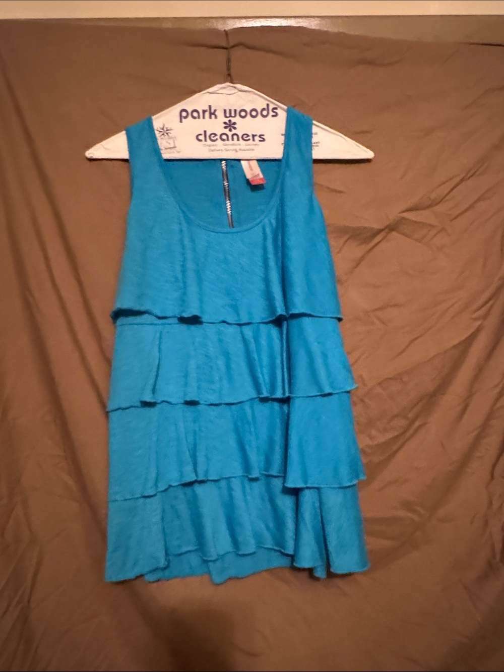 No Boundaries Turquoise Tiered Ruffle Tank Top